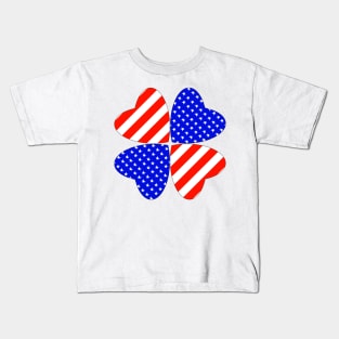 American Flag in Heart shape Kids T-Shirt